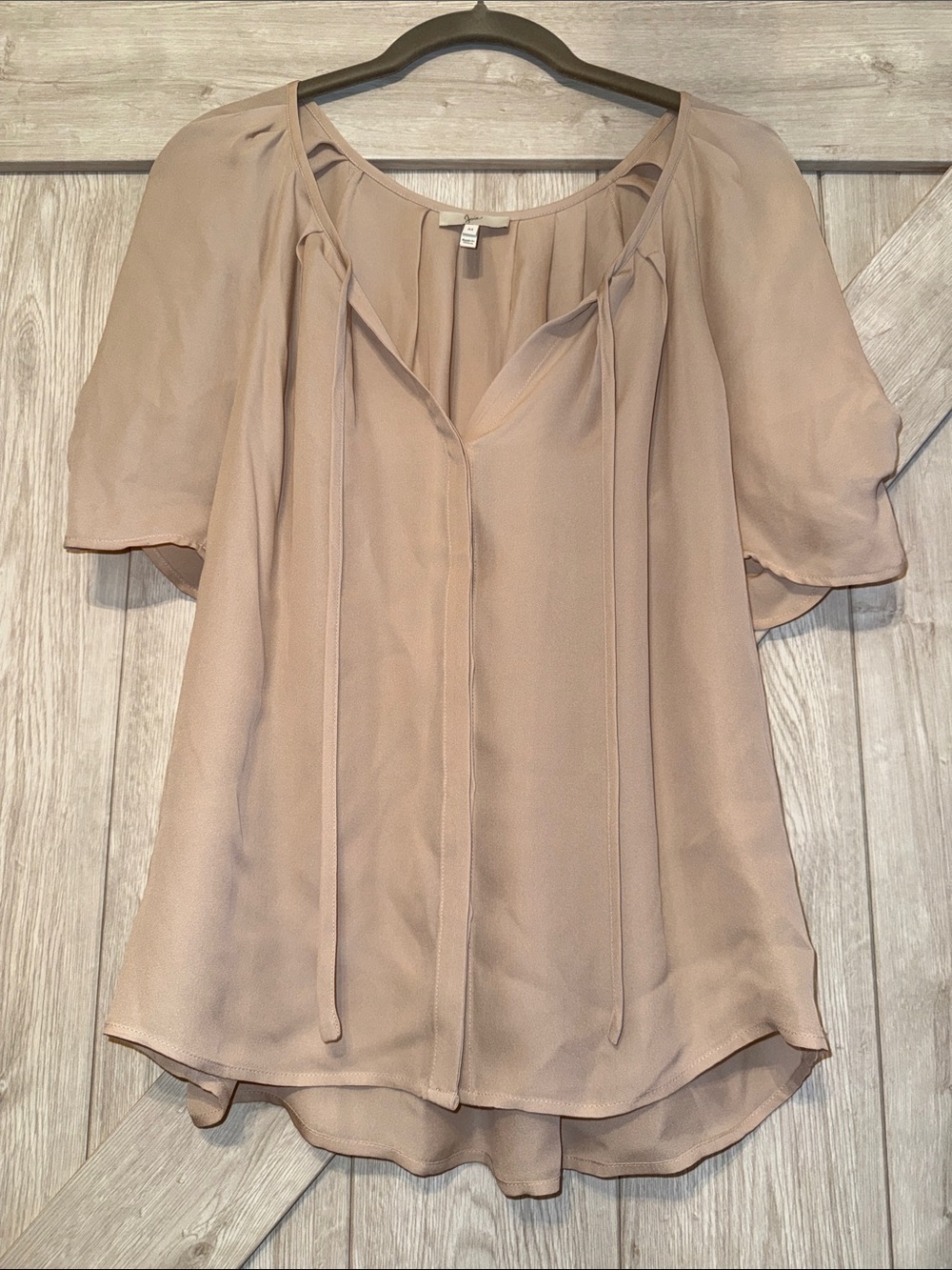 Joie Tie-Neck Short Sleeve Silk Blouse